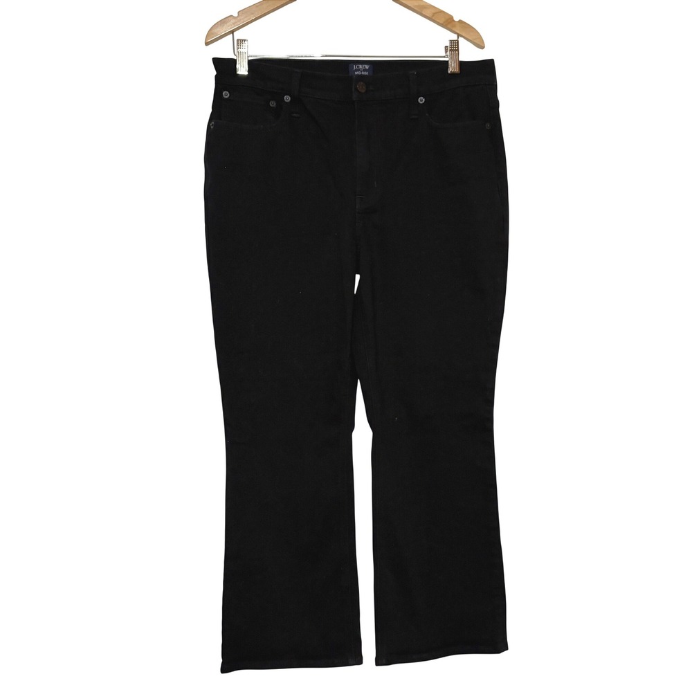 J.Crew Re-Imagined Mid-Rise‎ Flare Crop Jeans Black Size 31 Stretch Denim